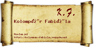 Kolompár Fabióla névjegykártya